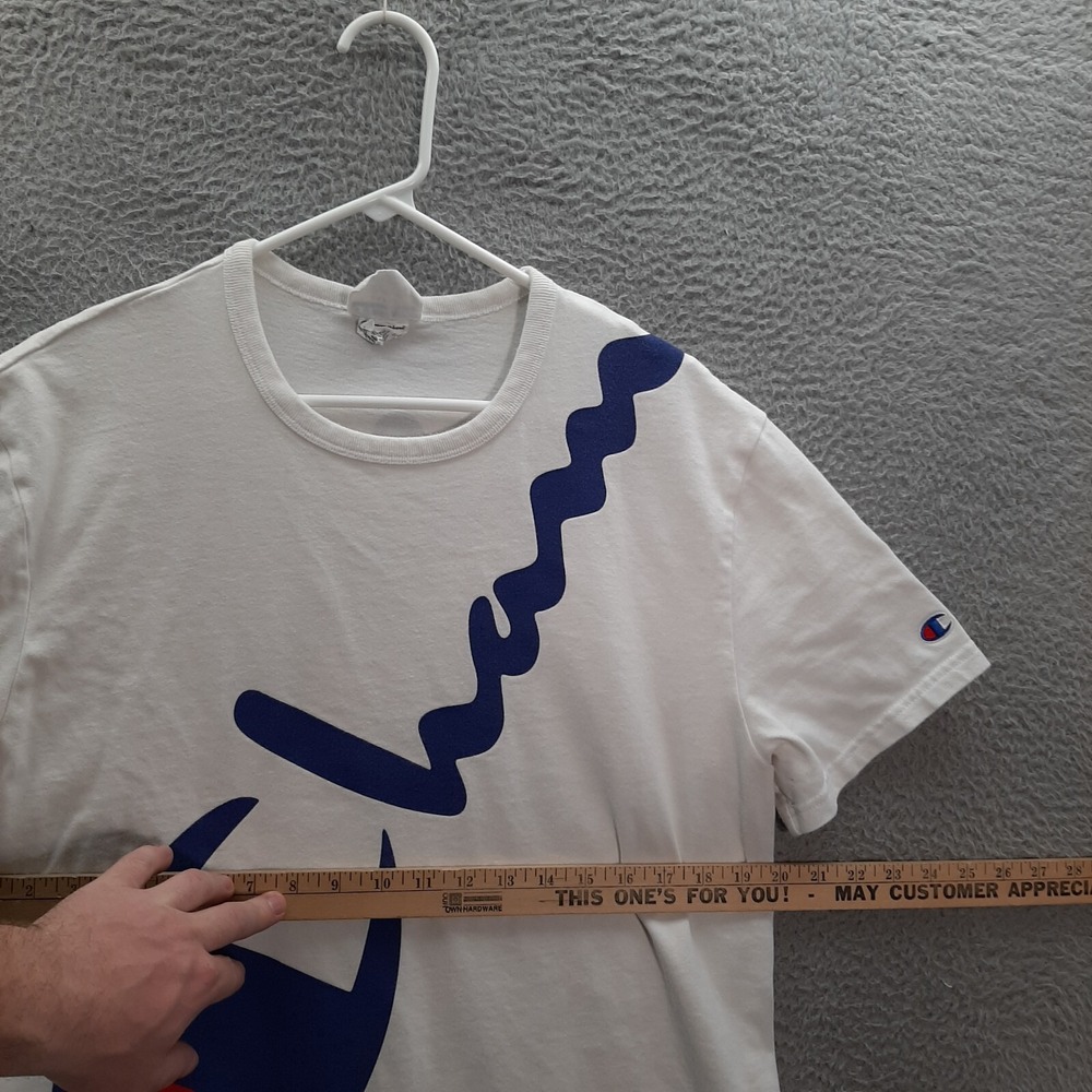 Champion Shirt Adult Large‎ White Y2K Streetwear Urban Hip Hop Sports Baller - Picture 3 of 9